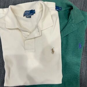 Ralph Lauren Cream and Green Polo Duo